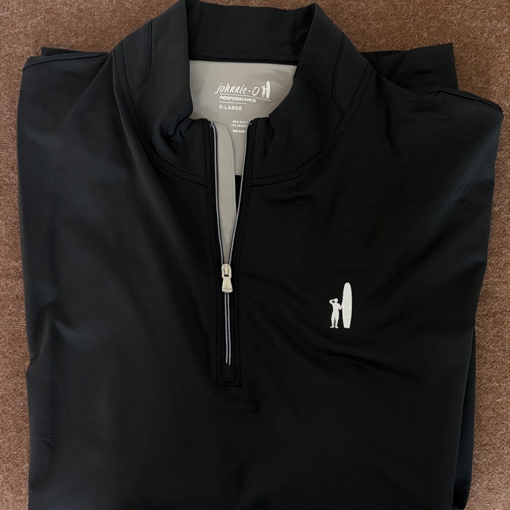 johnnie-O Black Half-Zip Men's Jacket